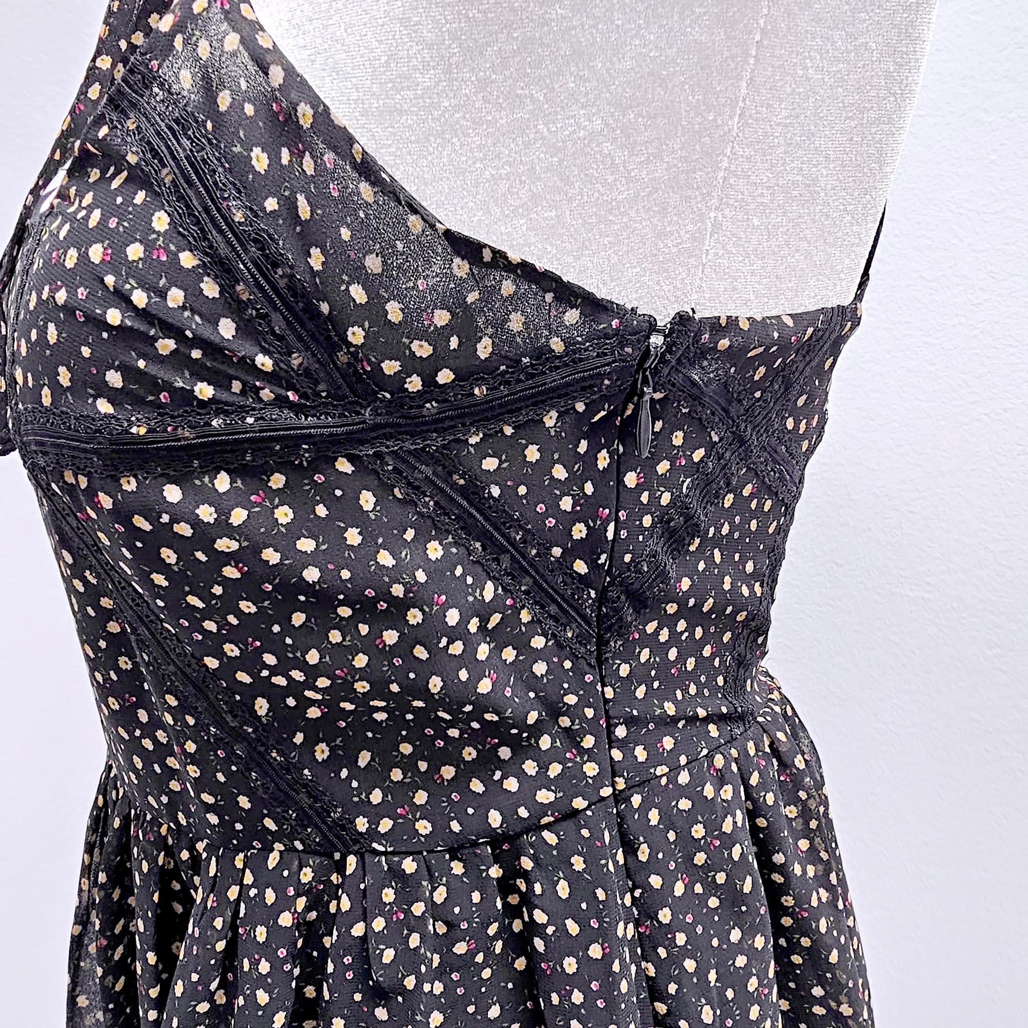 Preloved: Lace and Ribbon Dark Goth Summer Dress - Image 4