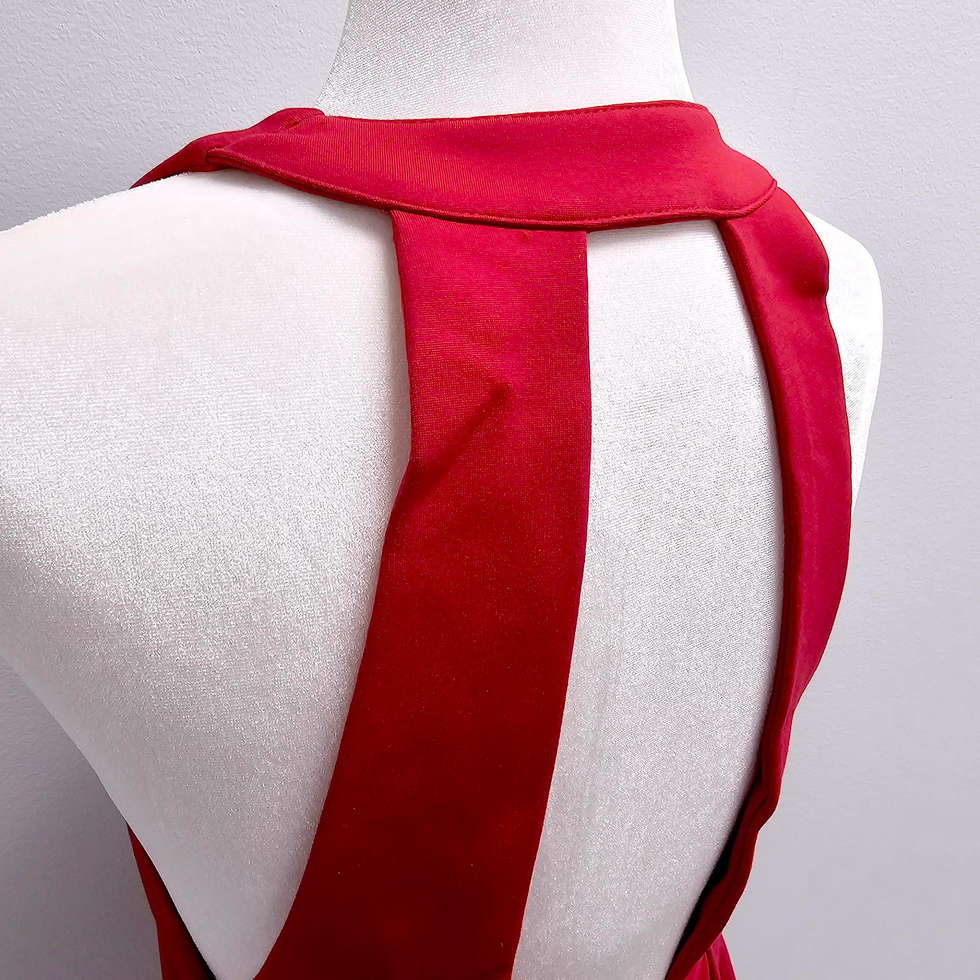 Preloved: Red V-Neck Short Dress - Image 5