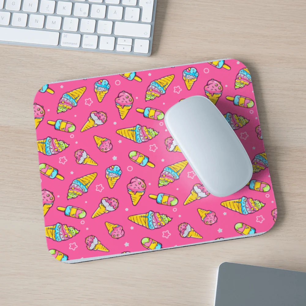 Pretty in Pink Ice Cream Mouse Pad – Sweet, Stylish, and Fun - Image 2