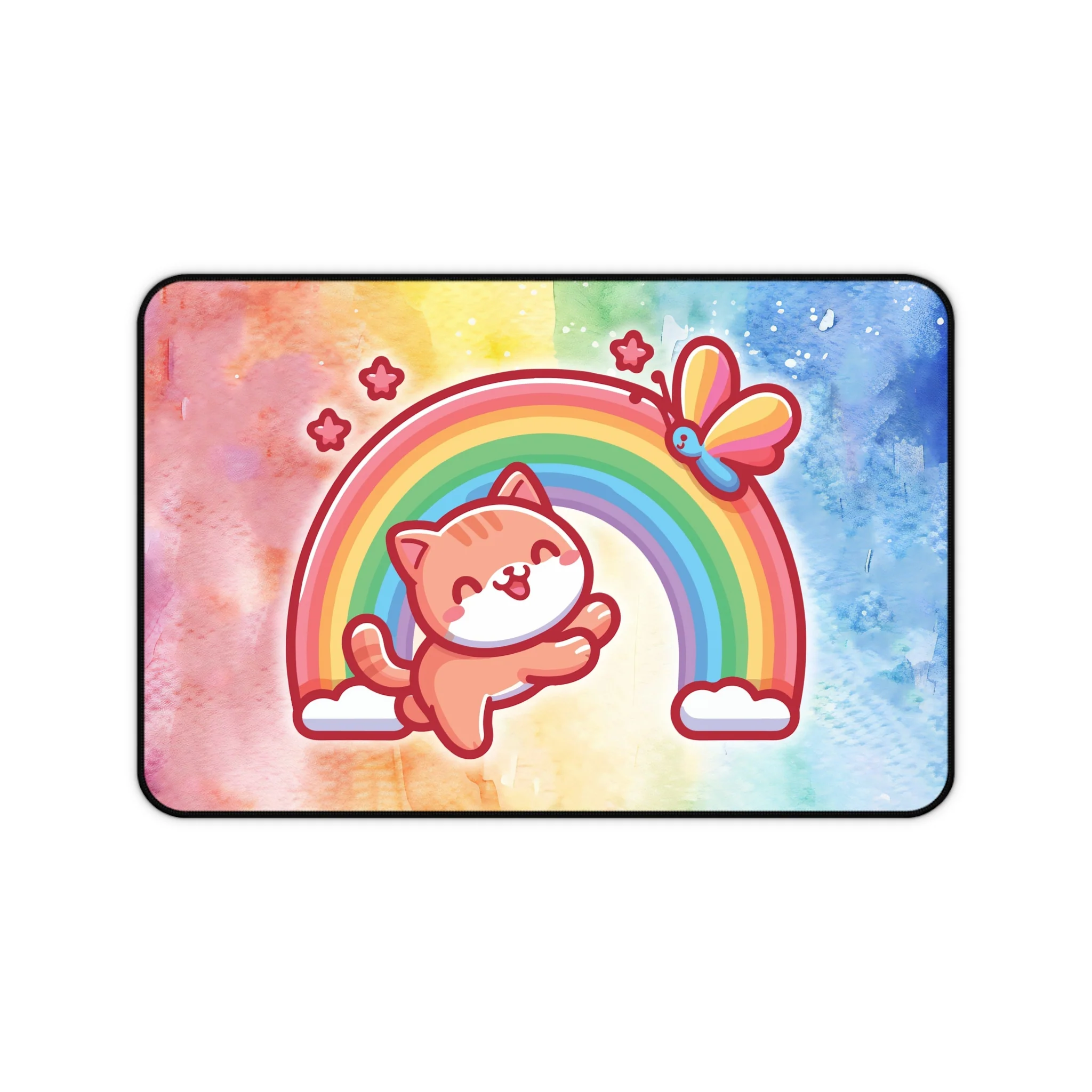 Rainbow Cat and Butterfly Gaming Desk Mat - Image 5