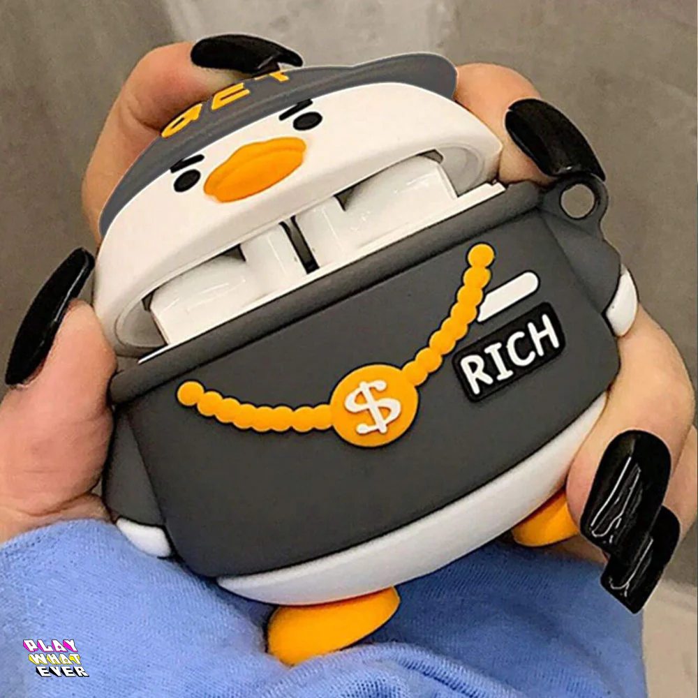 Rich Gangster Duck AirPods Case – Stylish Protection with Attitude - Image 3