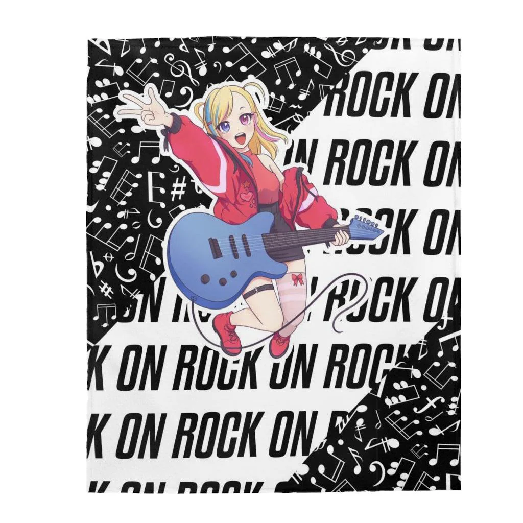 Rocker Girl Kawaii Anime Velveteen Plush Blanket - Image 5