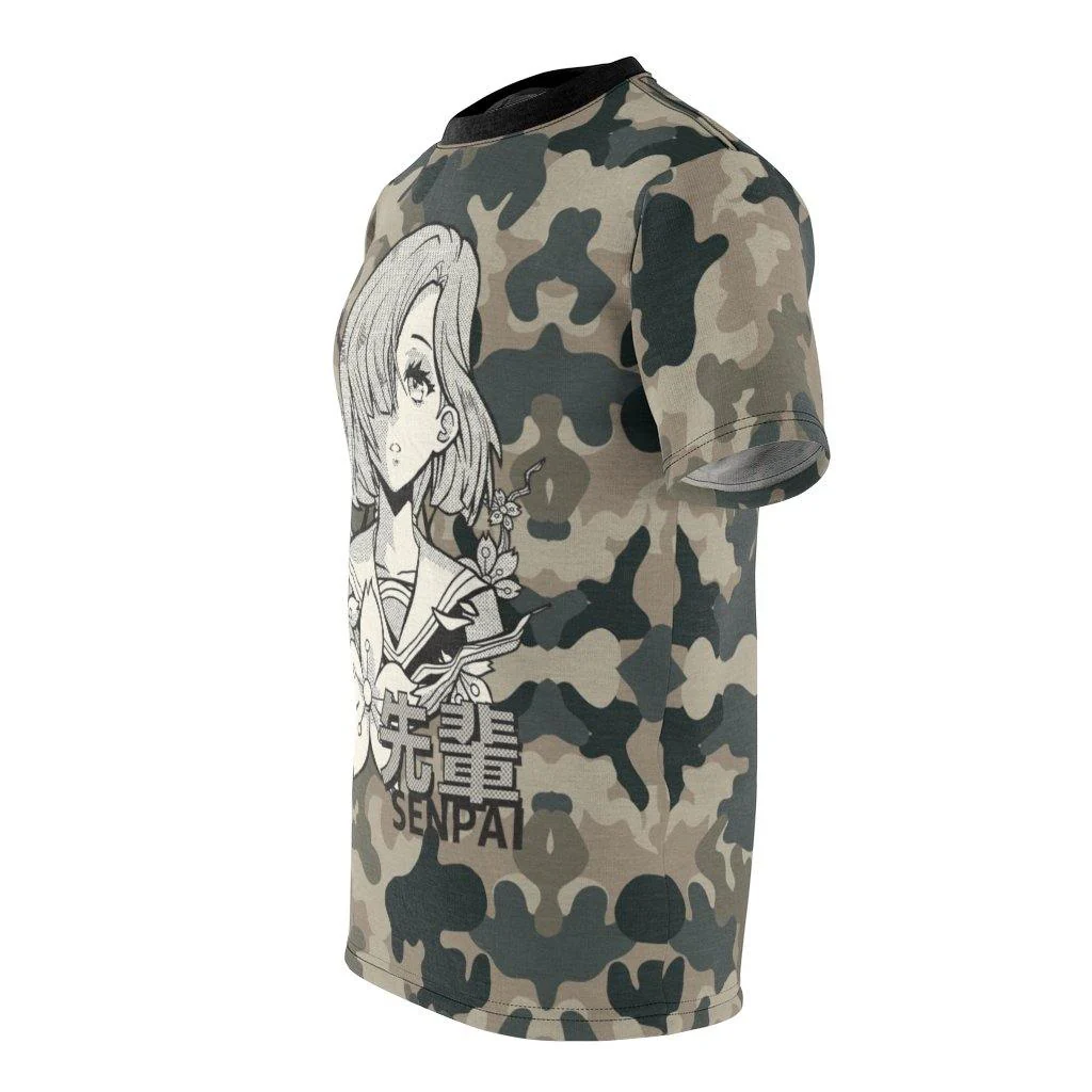 Senpai Anime Girl Army Calls Unisex AOP Tee - Image 5