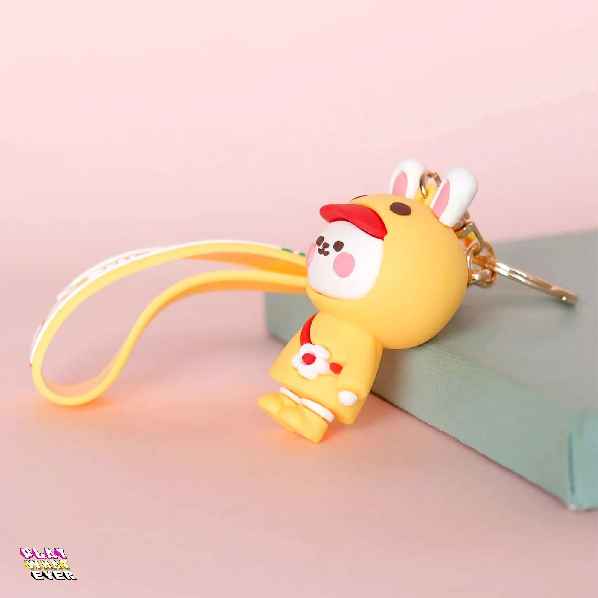Smiling Life Happy Bunny Raincoat Keychain - Image 3