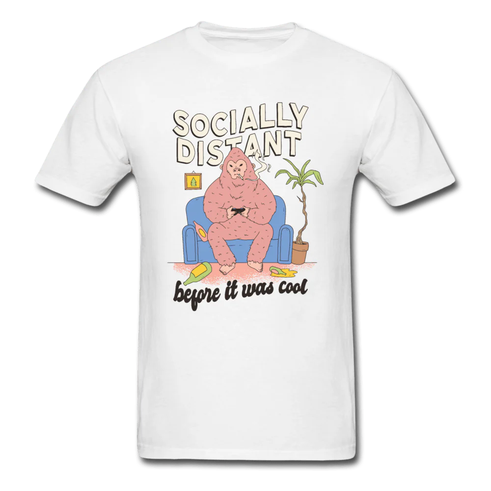 Socially Distant Before It Was Cool Gaming Gorilla Unisex T-Shirt
