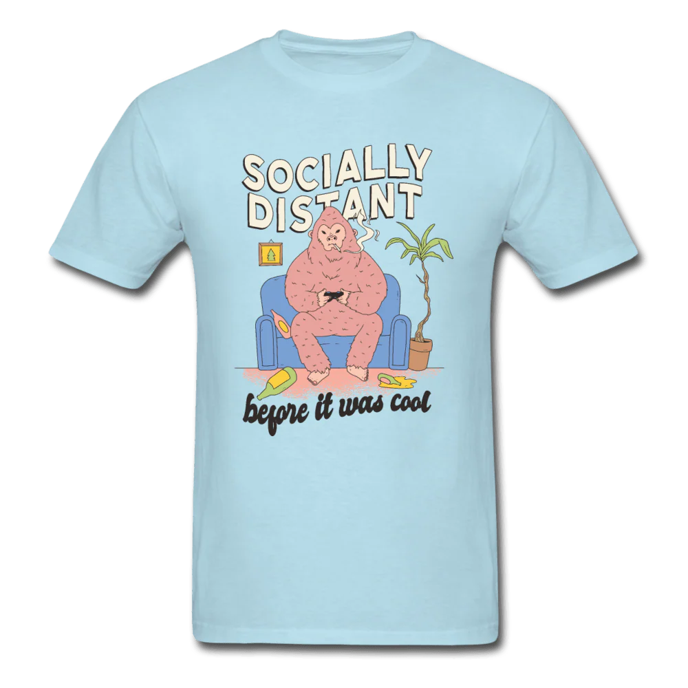 Socially Distant Before It Was Cool Gaming Gorilla Unisex T-Shirt - Image 4