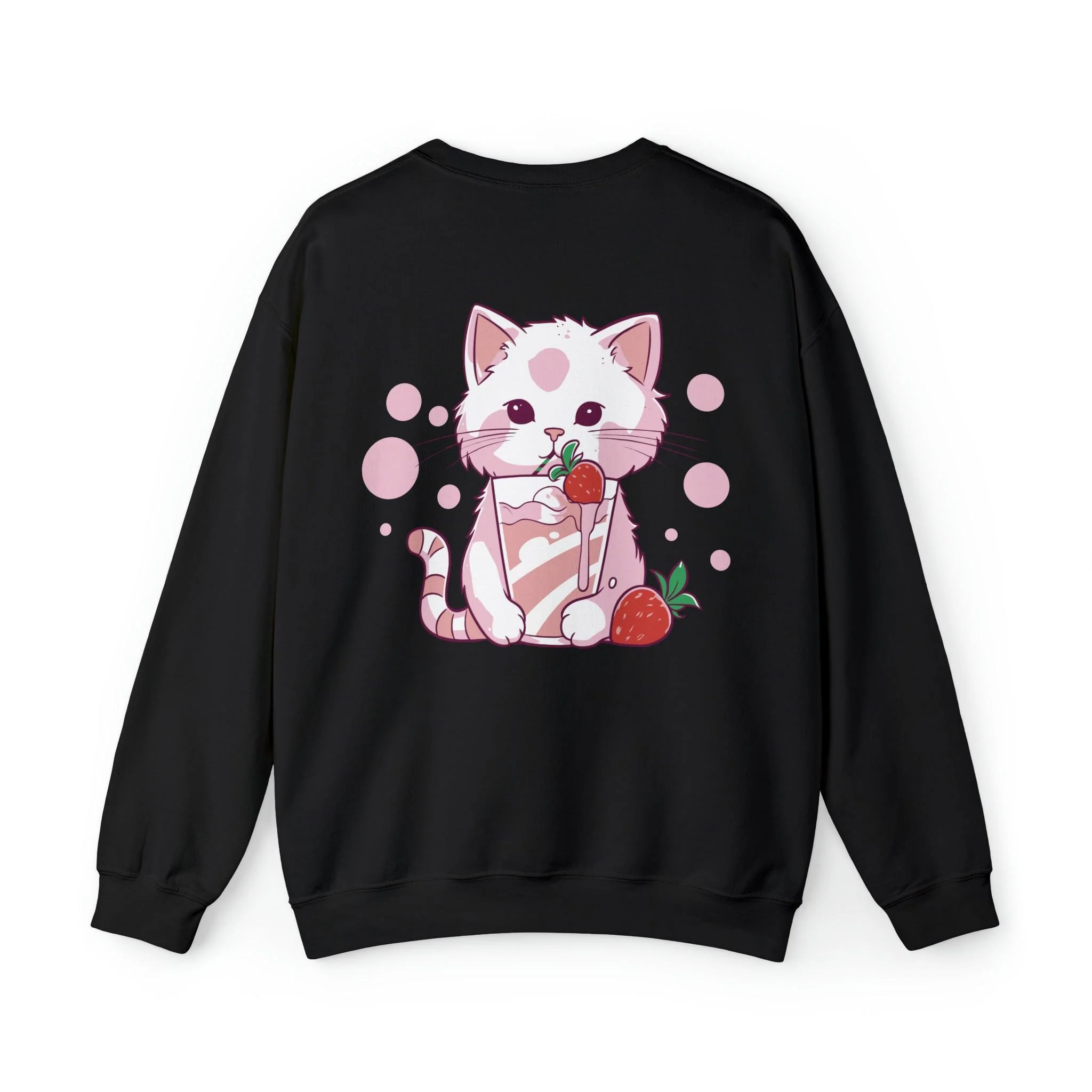 Strawberry Catshake Cute Unisex Sweatshirt - Image 6