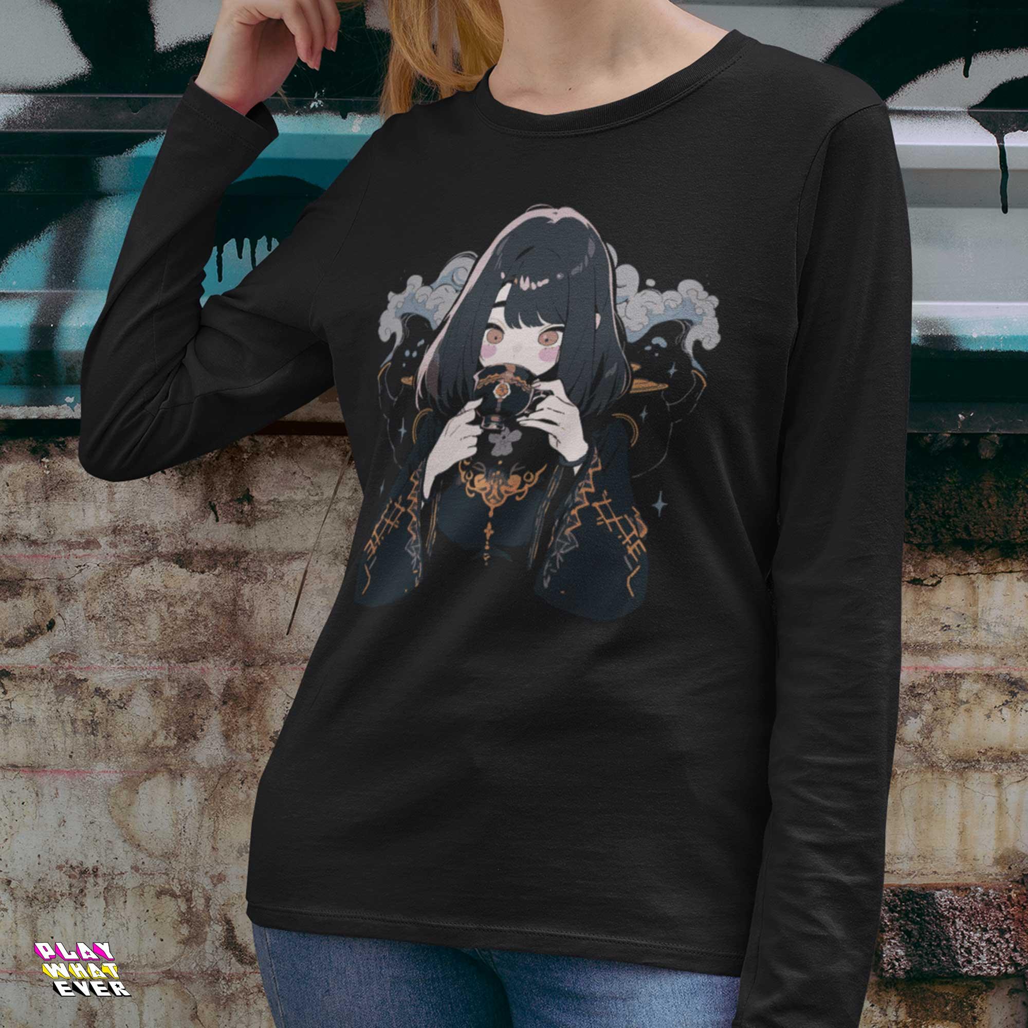 Tea is Life Anime Girl Long Sleeve T-Shirt - Image 2
