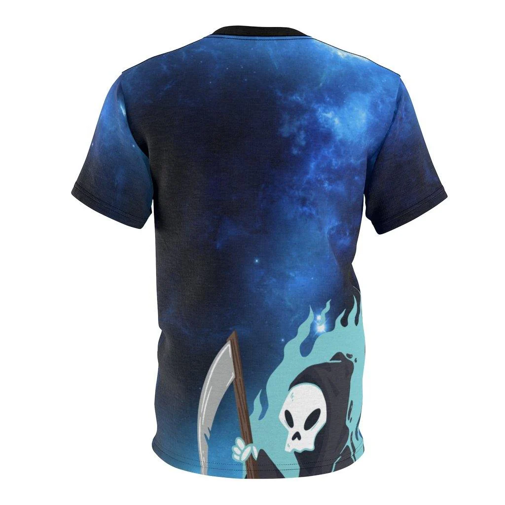 The Cat Knight of Death Unisex AOP Tee - Image 3