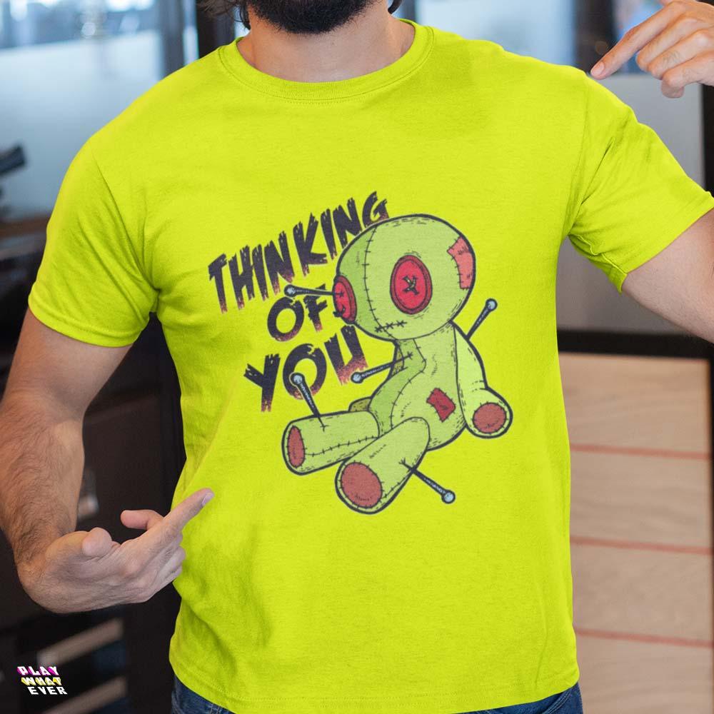 Thinking of You Voodoo Doll Funny Unisex T-Shirt - Image 2