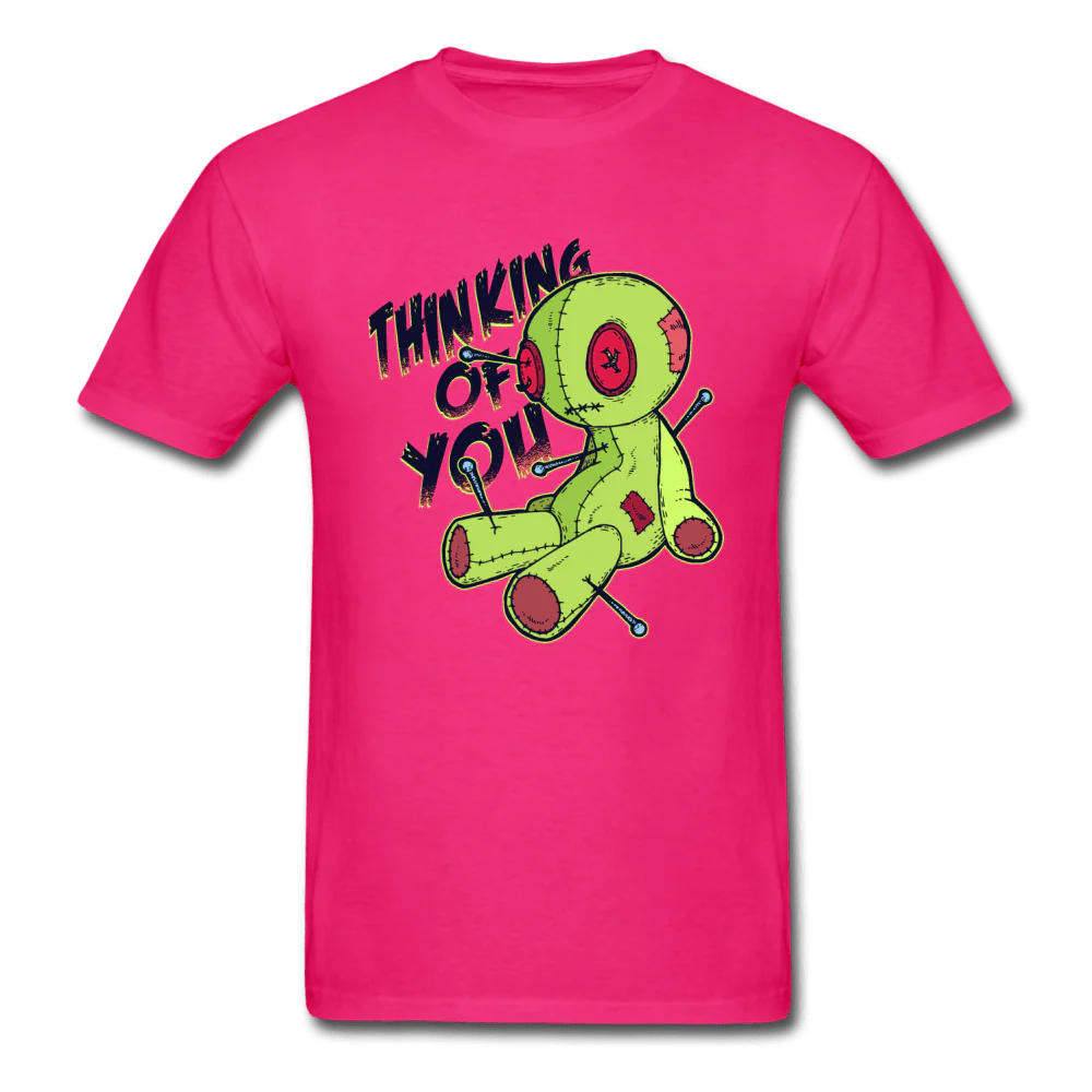 Thinking of You Voodoo Doll Funny Unisex T-Shirt - Image 4