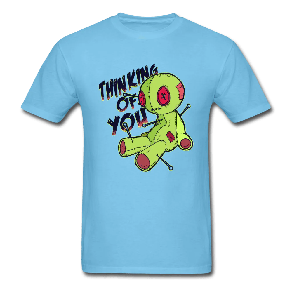 Thinking of You Voodoo Doll Funny Unisex T-Shirt - Image 5