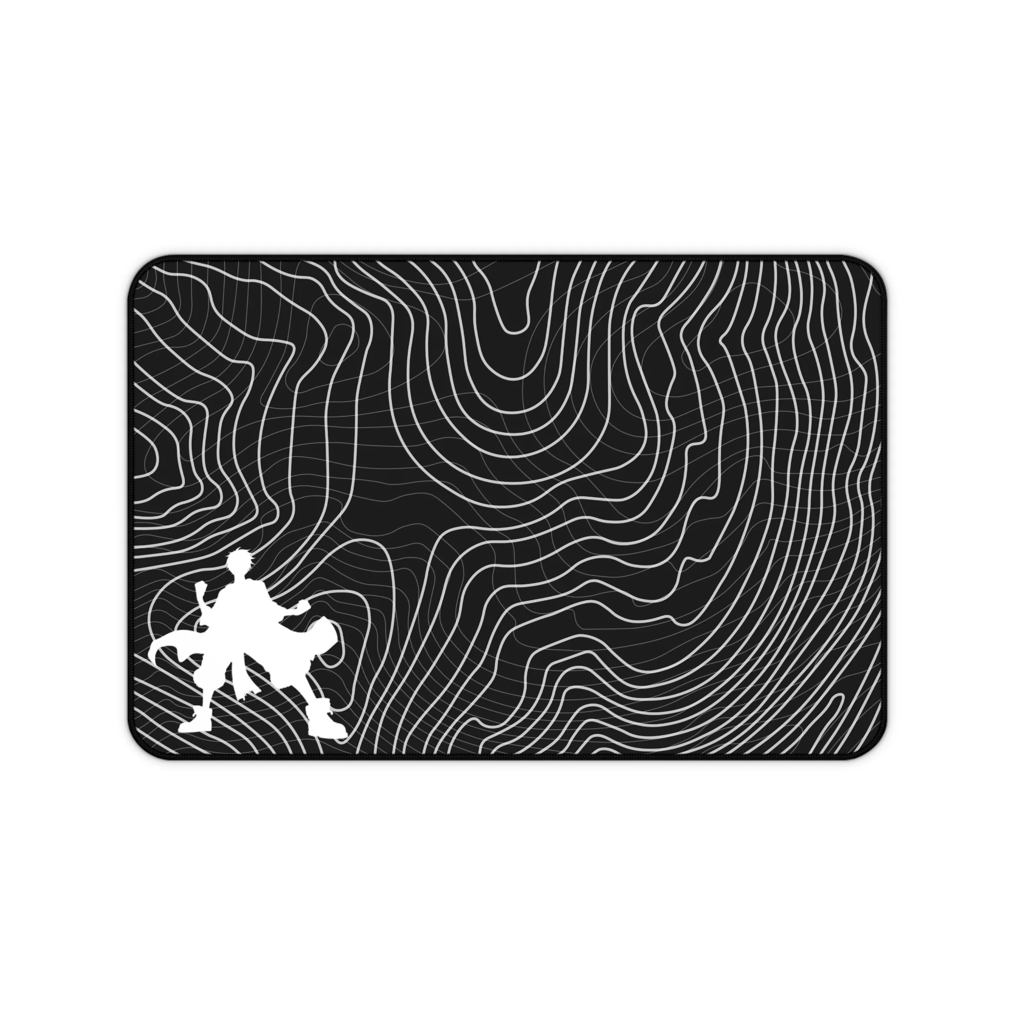 Topographic Rebel – Anime Silhouette Desk Mat - Image 3