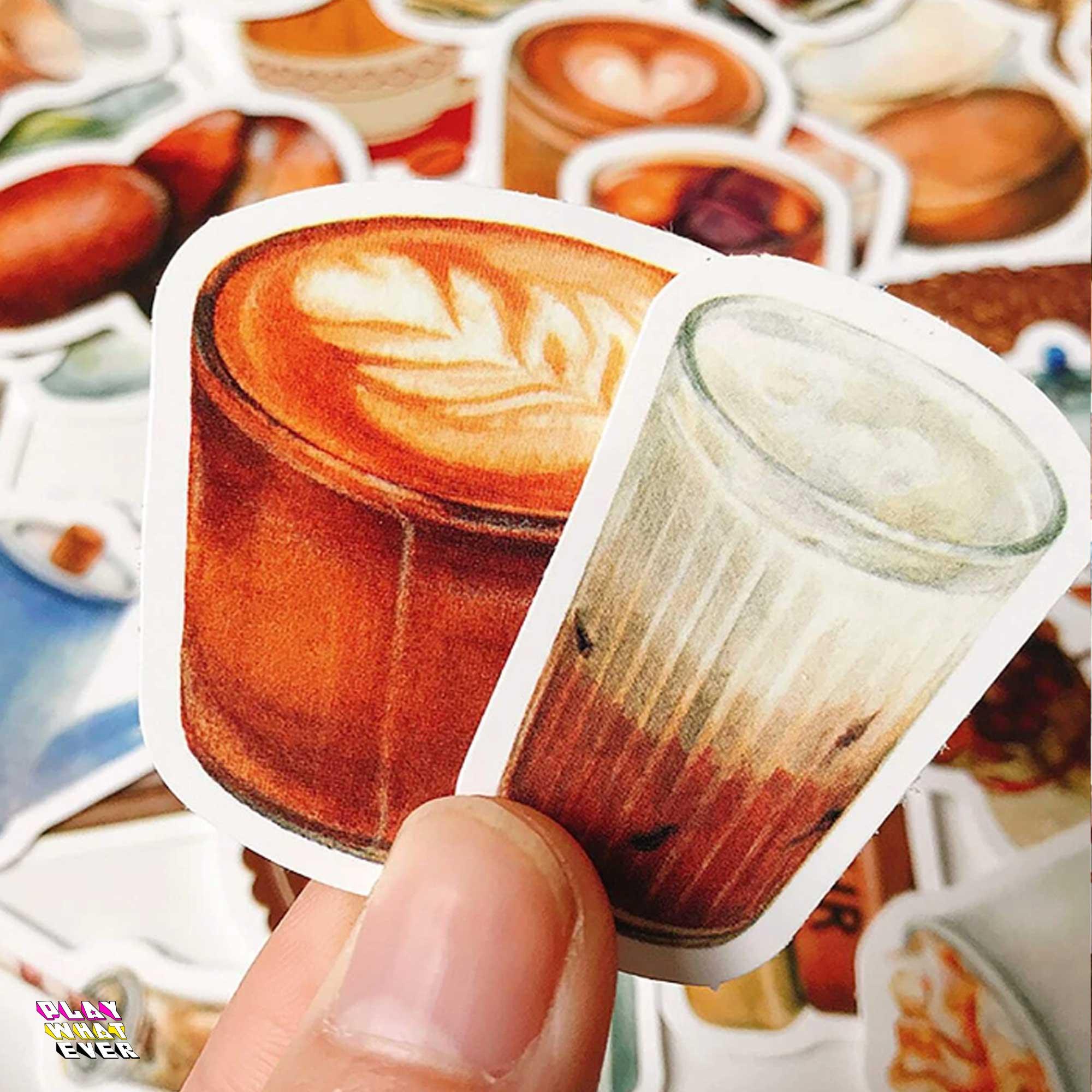 Vintage Soft Pastel Coffee Lover Sticker Pack - Image 2