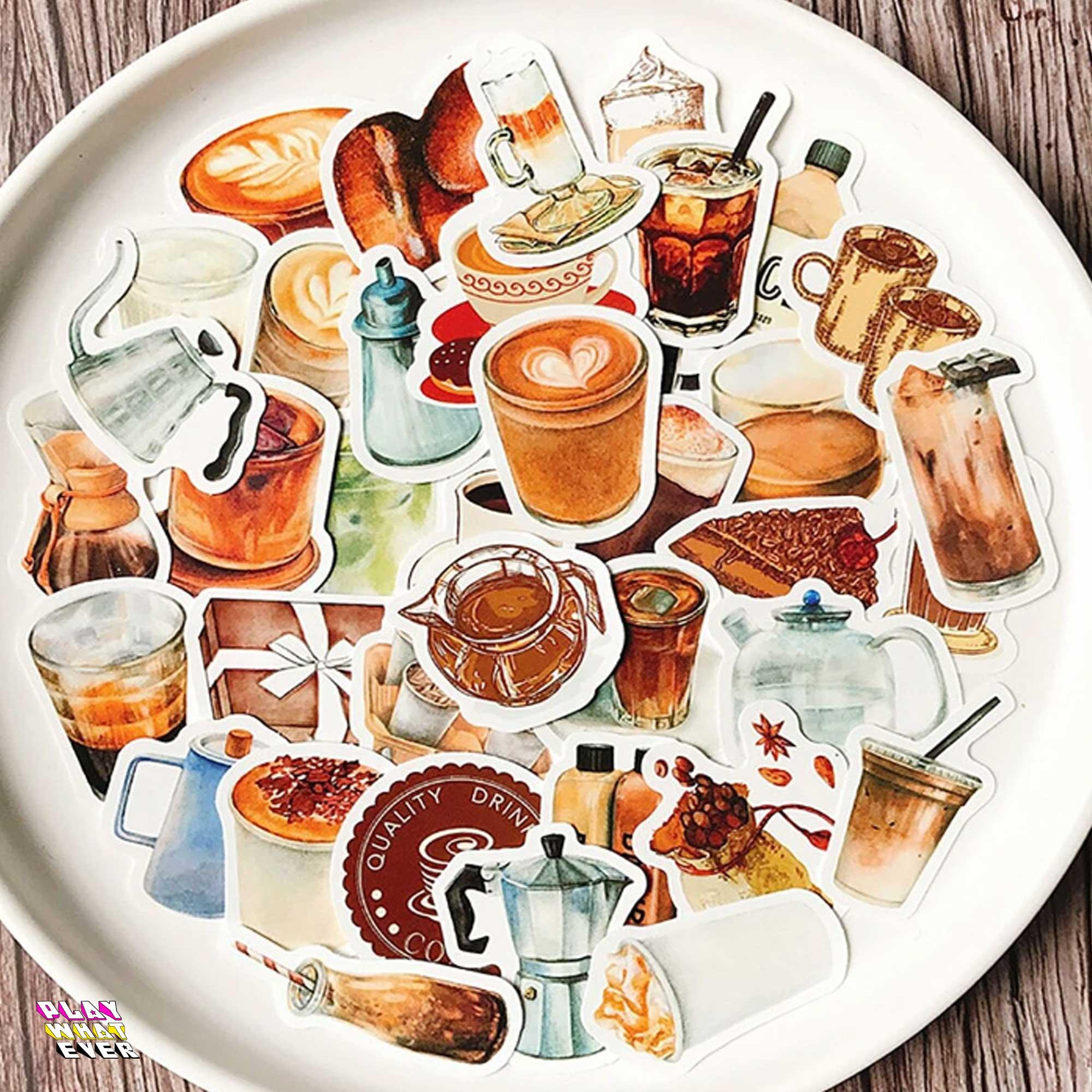 Vintage Soft Pastel Coffee Lover Sticker Pack - Image 4