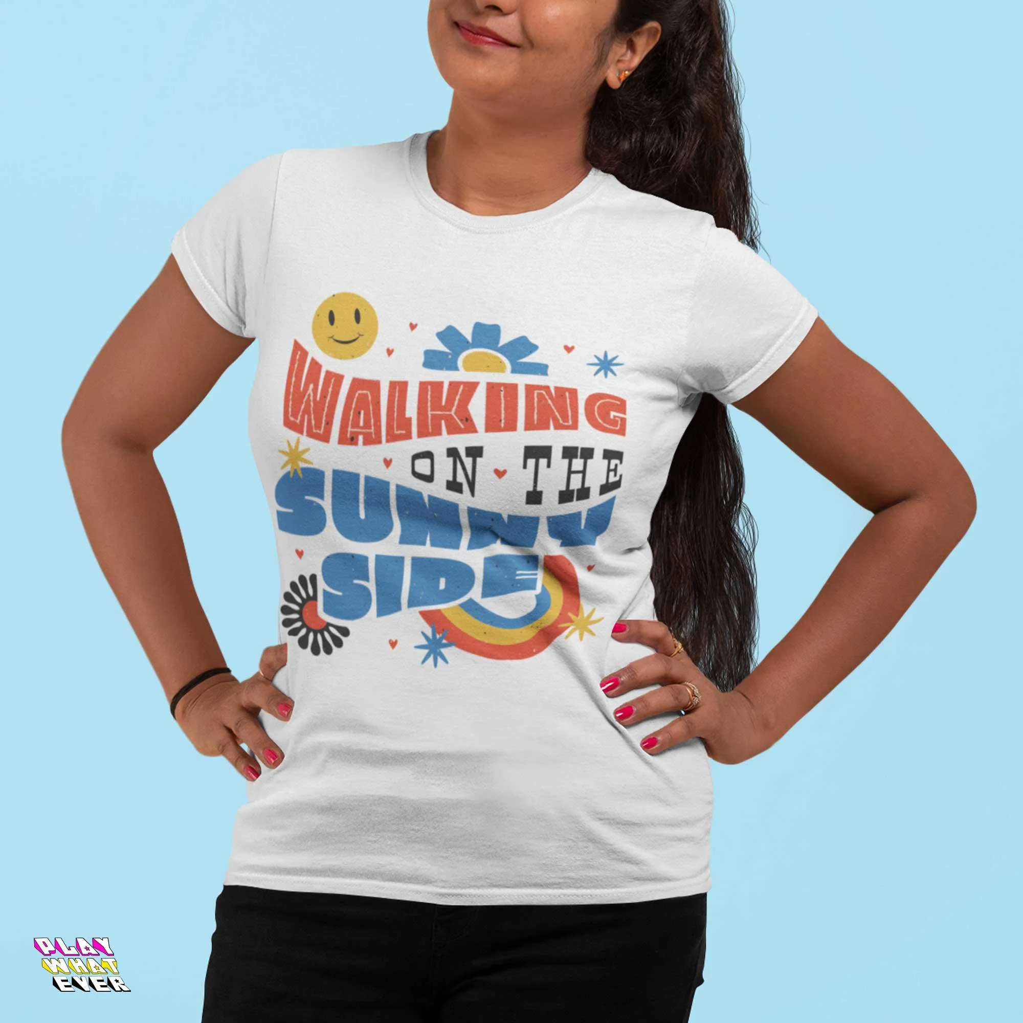 Walking On the Sunny Side Happy T-Shirt - Image 3