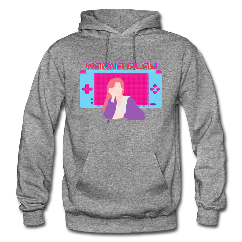 Wanna Play Retro Gameboy Gaming Unisex Hoodie - Image 3
