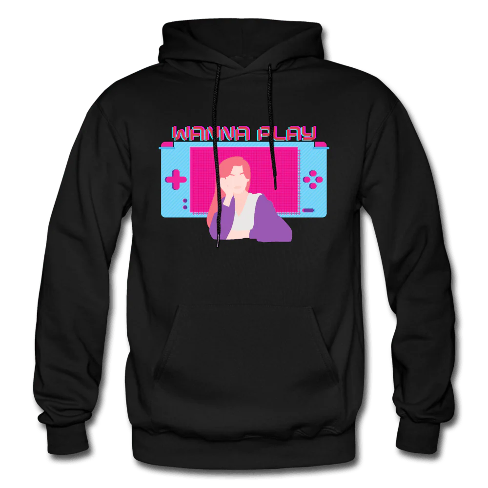 Wanna Play Retro Gameboy Gaming Unisex Hoodie - Image 6