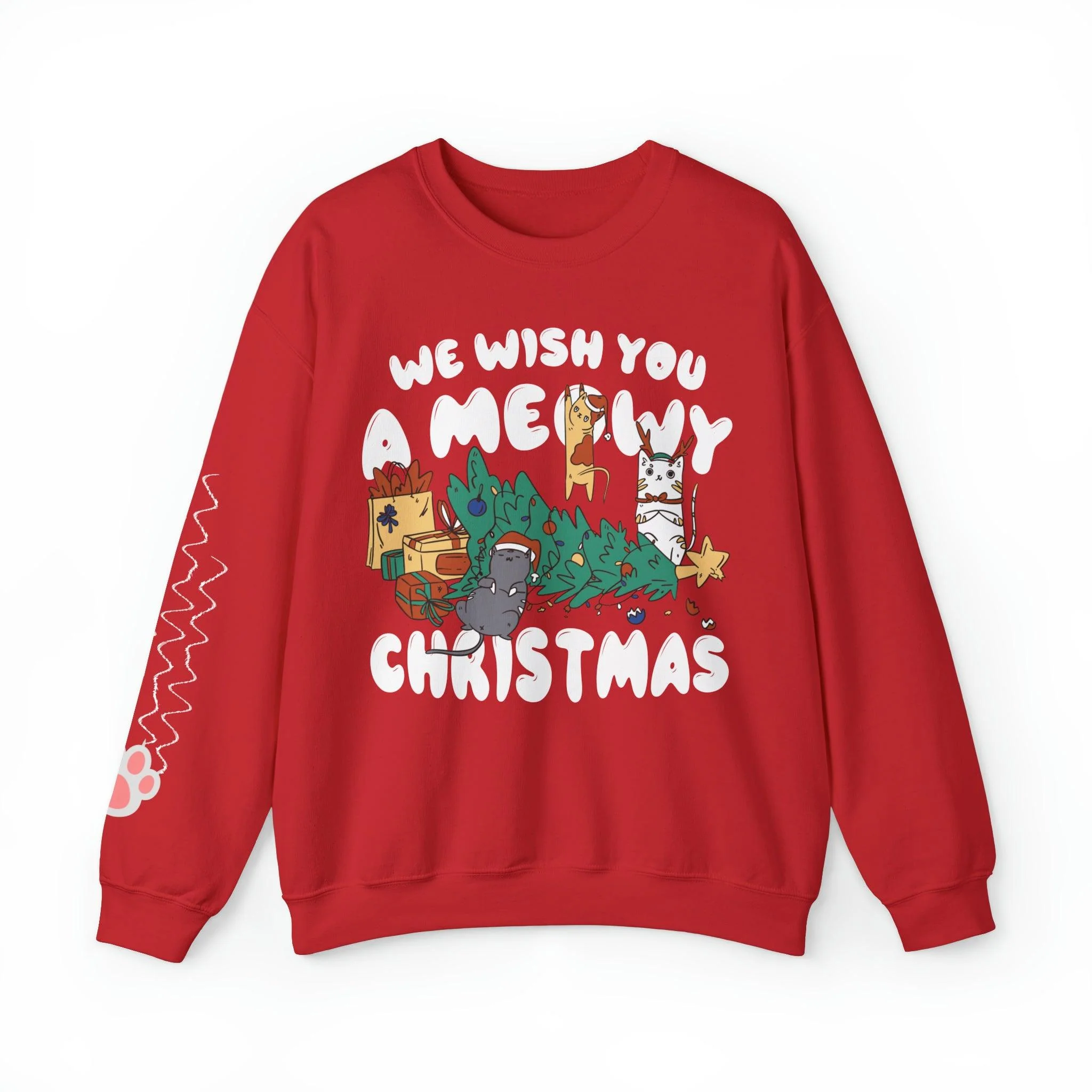 Wish You a Meowy Christmas Sweatshirt - Image 3